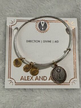 Alex and Ani Silver and Gold Charm Bangle Bracelet